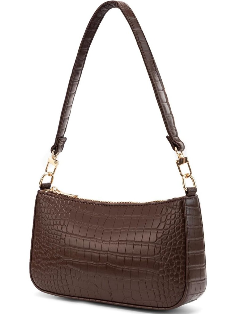 Women Coffee Flower Retro Vegan Leather Hobo Shoulder Multi Pocket Crossbody Bag